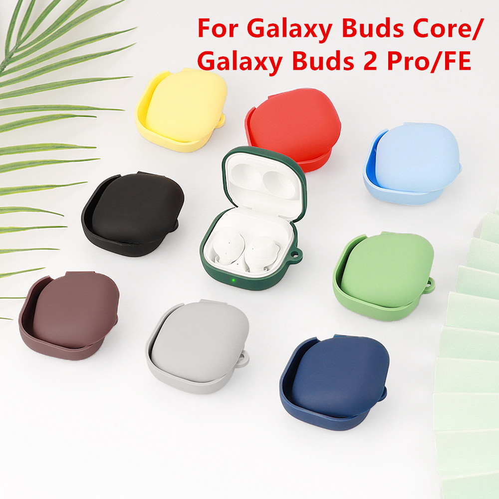 For Galaxy Buds Core/Buds 2 Pro/FE Case Solid Color Earphone Cover Fundas Shell Soft Shockproof Silicone Hearphone Accessories