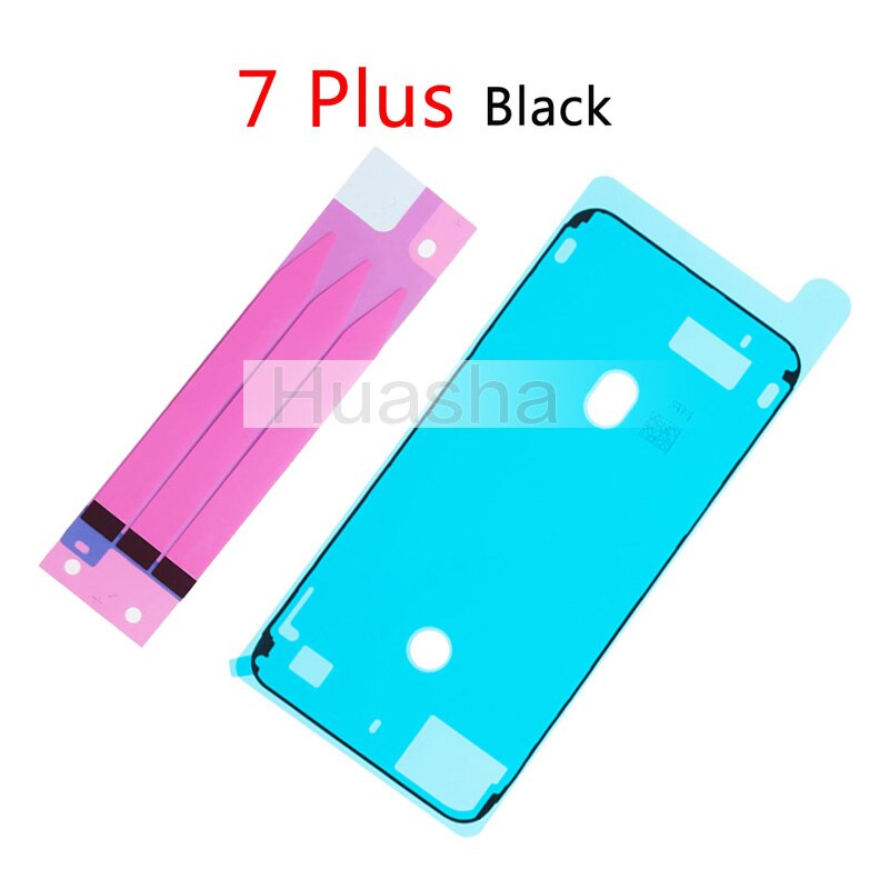 2pcs/set Battery Adhesive Sticker Strips + LCD Display Waterproof Seal Adhesive Sticker for iPhone 6S 7 8 Plus X: For 7 PLUS Black