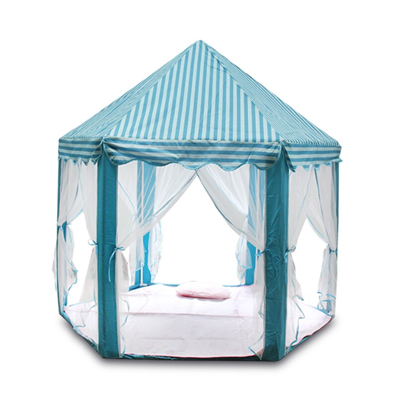 Imbaby Draagbare Kinderen Tent Baby Ballen Zwembad Pit Game Center Kids Castle Beach Tent Speelhuis Ster Lichten Montage snuisterij: Blue