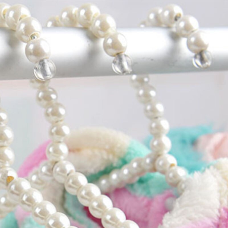 Pack de 3 perchas elegantes de plástico con perlas blancas a la para niños y mascotas.