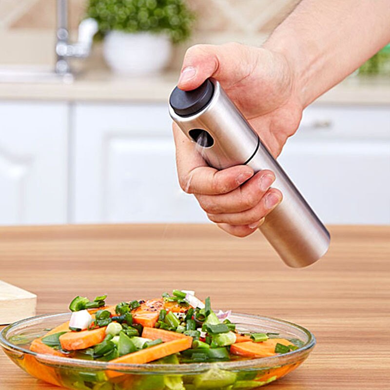 Spray Type Olie Fles Azijn Cruet Rvs Olie Verstuiver Barbecue Keuken Olie Verstuiver