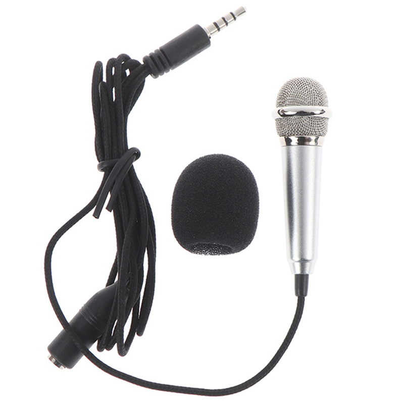 Mini Microphone Handheld Microfon 3.5mm Stereo Studio KTV Karaoke Portable Mikrof For Phone Laptop PC Desktop Audio Microphones: Yellow