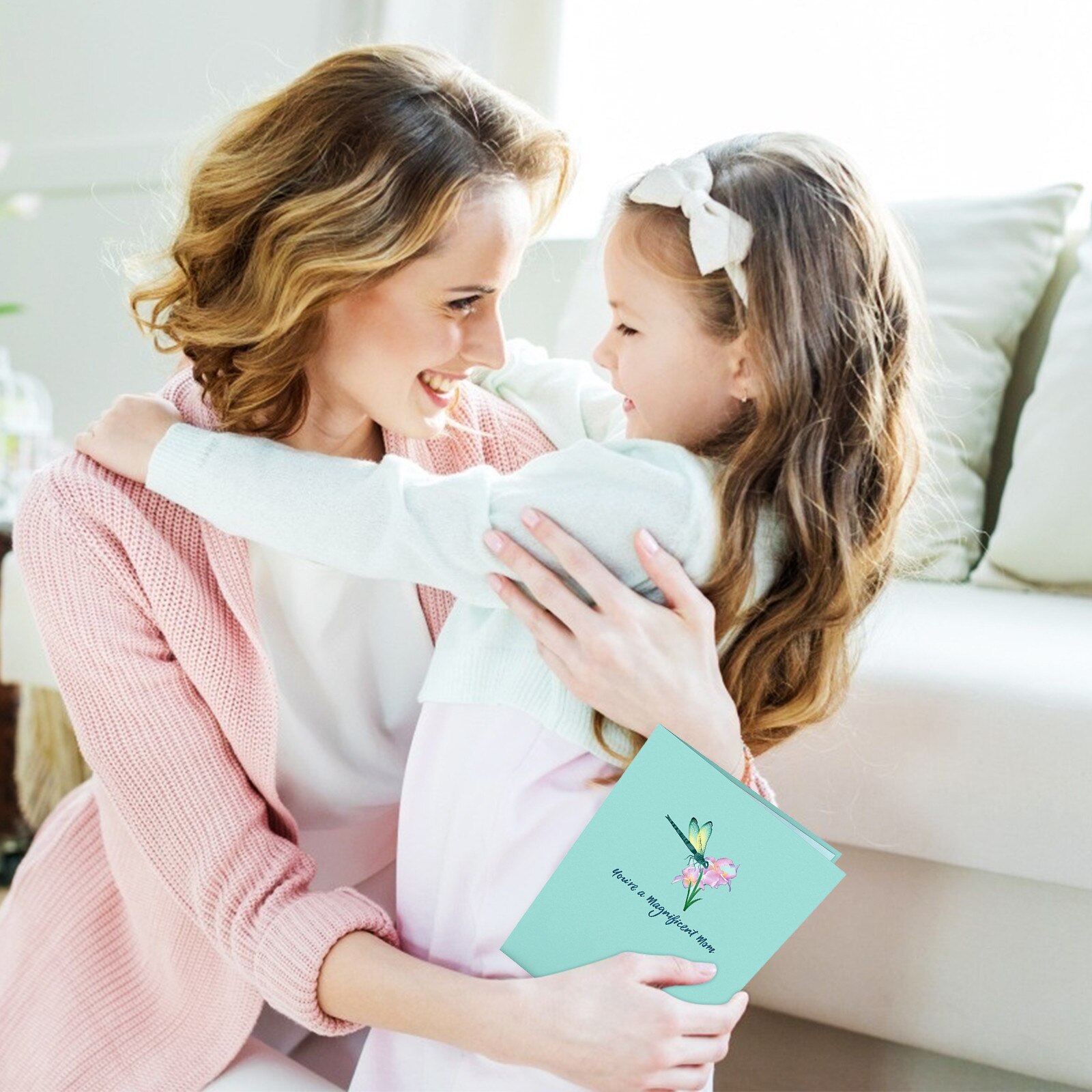 3D Mother's Day Pop-up Card Dragonfly 3D Paper Carving Heart-shaped Pop-up Card Greeting Card Postcards Card Invitations