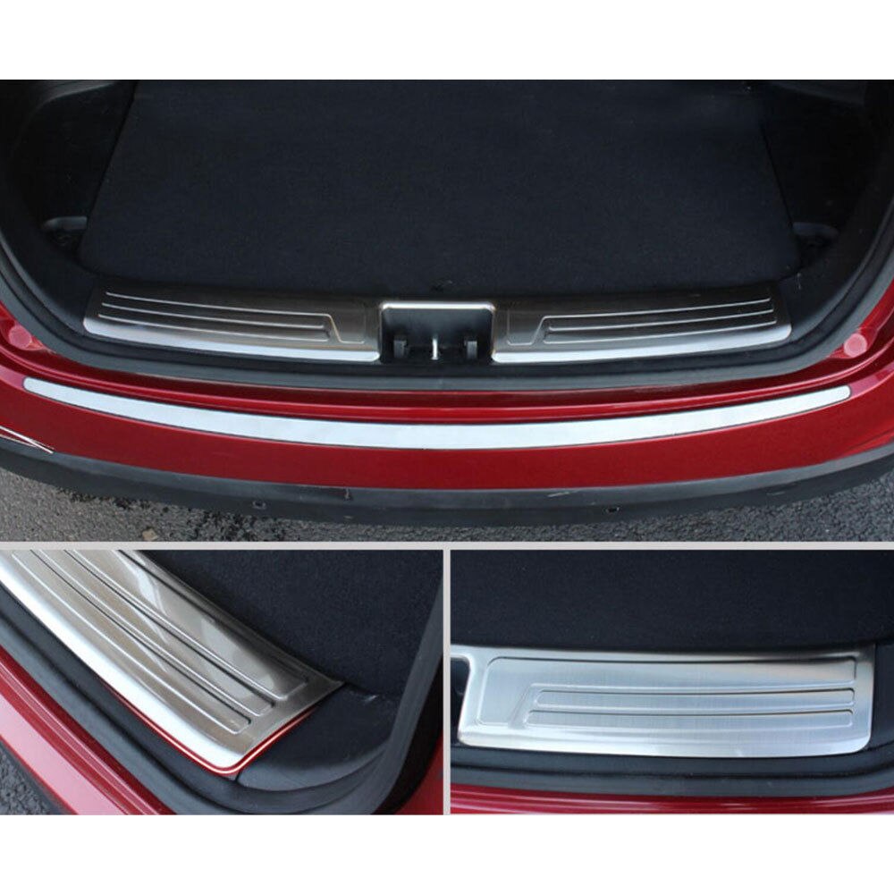 BBQ @ FUKA Auto Hinten Stoßdämpfer-schutz Schritt Tafel Stiefel Schutz Platte Abdeckung Sill Styling Aufkleber passen Für Hyundai IX35