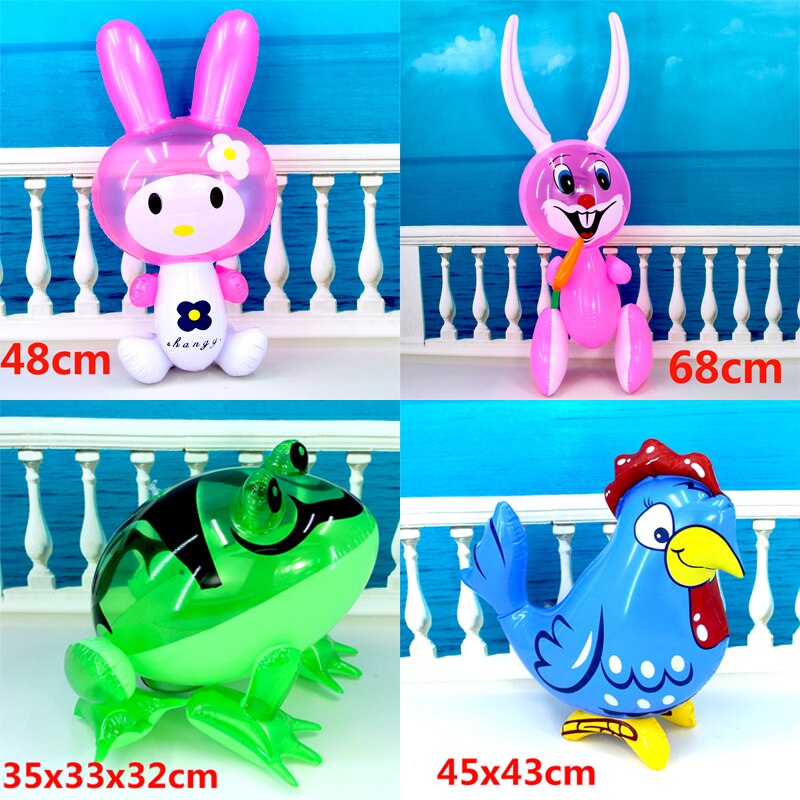 Inflatable animal fur pvc toys big frog radish rabbit chicken dog kt cat crocodile tortoise spideman princess bird hammer