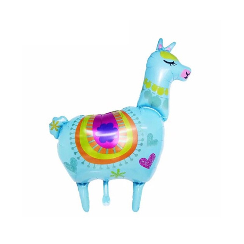 Ourwarm llama party animal ballon til fødselsdagsfest dekorationer alpaca balloner festlig fest aluminium ballon dekorationer: Blå alpaca
