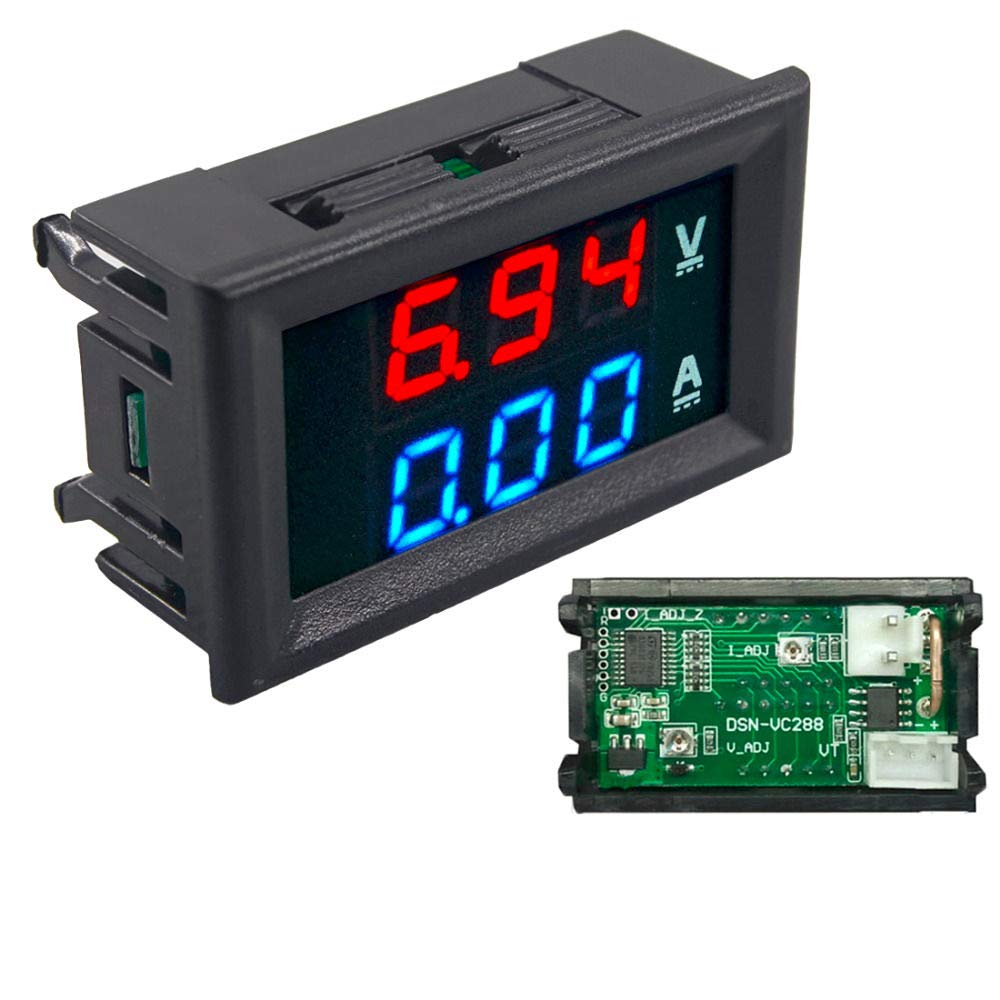 1pc diy  dc100v 10a voltmeter amperemeter blå rød dobbelt amp volt spænding strømmåler tester panel digital led display til bil