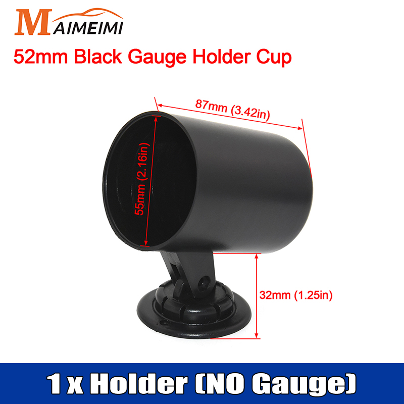 52mm Car Exhaust Gas Temp Gauge Vacuum Oil Pressure Bar PSI Gauge Voltmeter Oil Temperature Water Temp With Sensor for 12V Car: Dark Grey