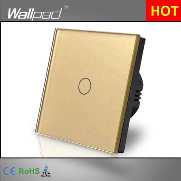 EU UK Dimmer Remote 110V-250V Wallpad White Glass Touch RF433 1 Gang Dimmer For LED Wireless Remote Wall Switch: Gold / Remote and Touch