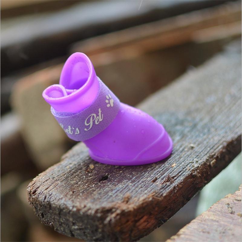 Gorąca sprzedaż buty dla psa na lato wodoodporne kalosze dla psa szczeniak kalosze trwałe buty: FIOLETOWY / S