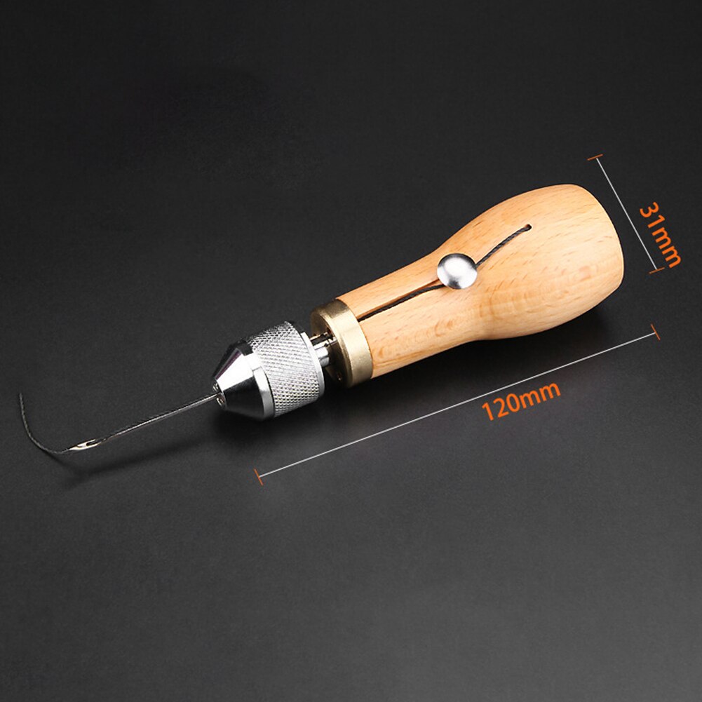 Symaskine manual manuel lædersyning speedy syl trådsæt skomager håndværk lærred hurtig stitcher kit: Lysegrøn