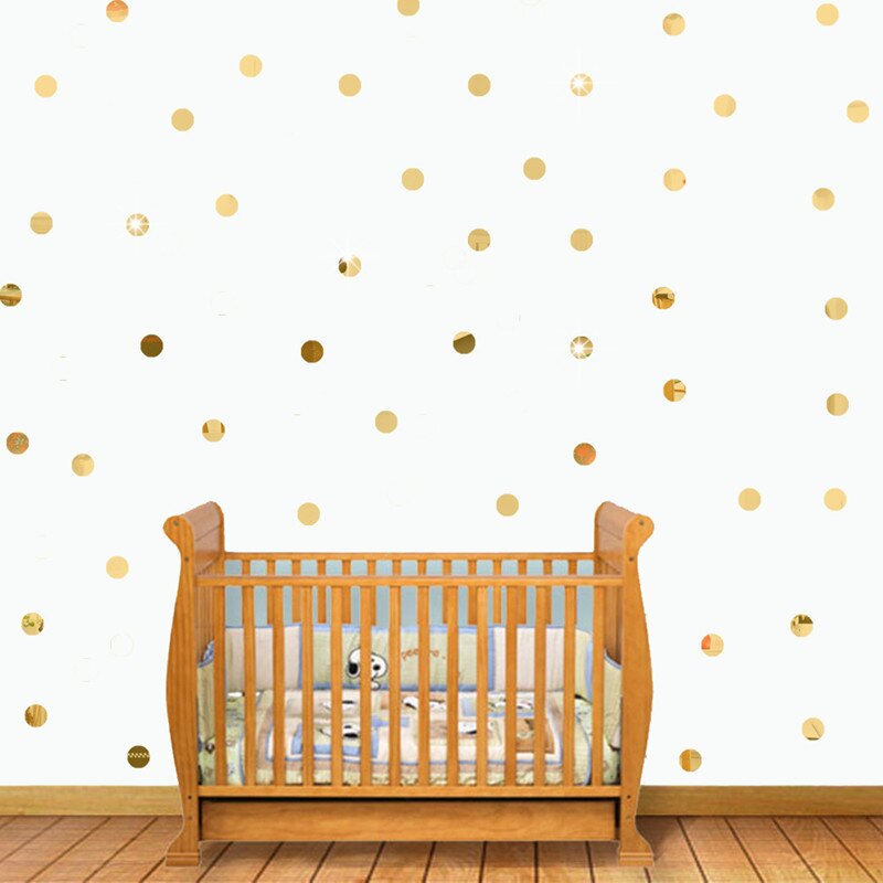 2/5cm 50/100pcs Round Acrylic Mirror Wall Stickers Living Room Bedroom Decoration Background Mirror Stickers Home Decor