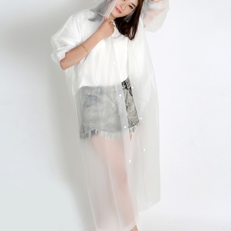 Chubasquero de EVA grueso de para mujer, impermeable portátil para exteriores, Poncho impermeable largo de mujer para viajar, acampar y hacer senderismo