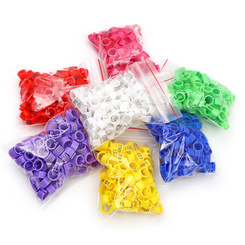 100 Stuks Vogels Voeten Ring Plastic Clip Ringen voor Vogels Duif Kwartel Voetring Boerderij Dier Carrier Duif Accessoires Vogel benodigdheden
