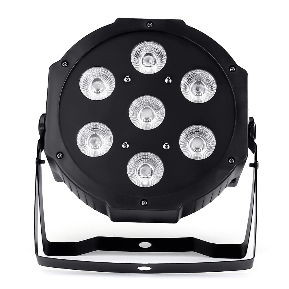 Luz LED 4 en 1 para iluminación de escenario, luz plana de 7x12W, para DJ, sin ruido