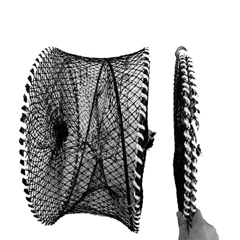 filet de pêche crevette Cage acier inoxydable Nylon pliable crabe résille pliant réseau de pêche renforcé automatique