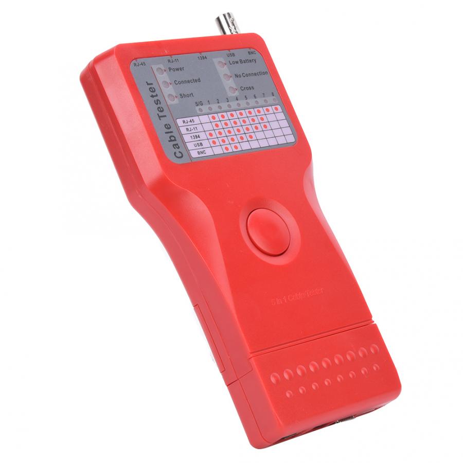 5-In-1 Multi-Functional Network Cable Tester 1394 Line Tester BNC Meter with Remote Unit Network Cable Tester