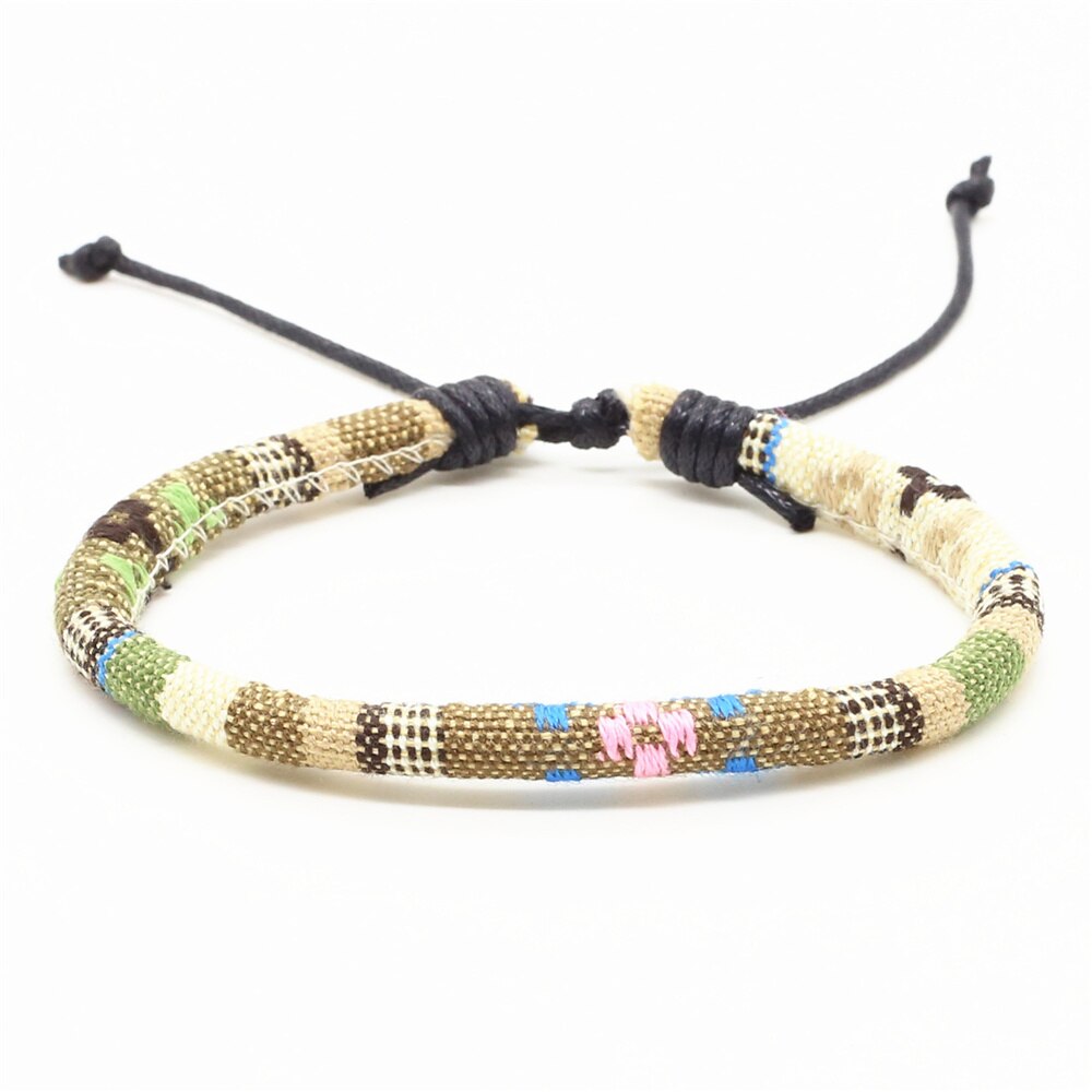 Nouveauté fait à la main à la main tissage tressé Femme Homme Femme mâle hommes coloré femmes Bracelet bijoux accessoire: style 5