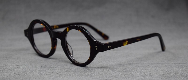 Vintage Hand Made Small 38mm Round Full Rim Eyeglass Frames Acetate unisex Optical Myopia Rx able Glasses: Tortoise