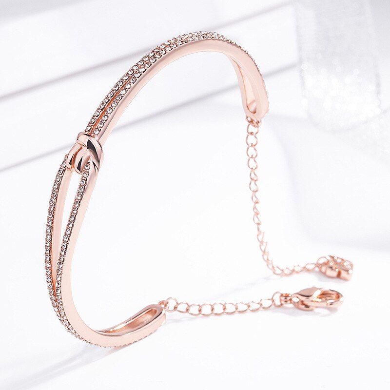 Shih kink knot bracelet European and American Ms. Jiang Shuying rose gold bracelet with bracelet