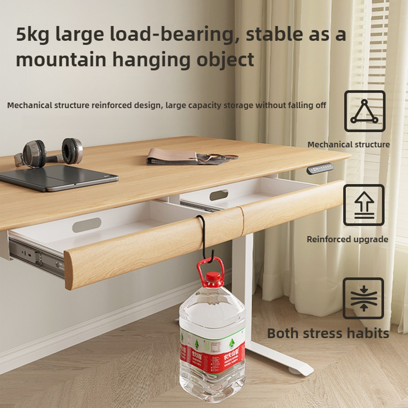 Cajón debajo del escritorio de madera de nogal, bandeja deslizante oculta para almacenamiento de bolígrafos de oficina para mesa de ordenador, sistema organizador que ahorra espacio