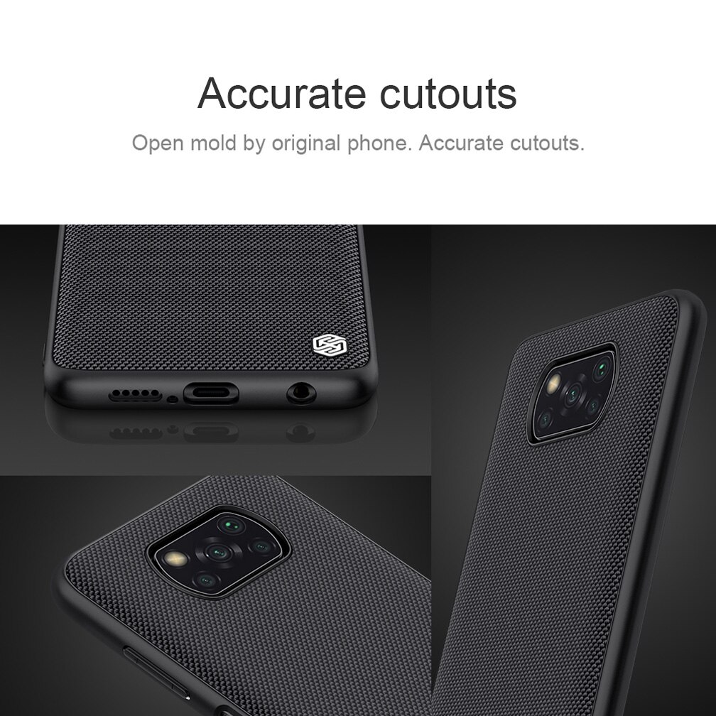 For Xiaomi Poco X3 NFC Case NILLKIN Textured Nylon Fiber Soft TPU Hard PC Panel Back Cover For Xiaomi Poco X3 NFC Case