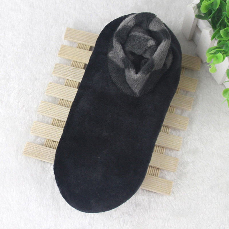 Chaussettes molletonnées souples pour hommes et femmes, 1 paire, épaisses, chaudes, pour l'hiver, 4 couleurs, unisexes, élastiques, antidérapantes, pour le sol: Black