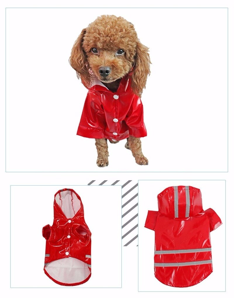 Pet Dog Jackets Clothes Waterproof for Small Medium Large Dogs Summer Outdoor PU Hoodies Raincoat for Puppy Chihuahua Apparel
