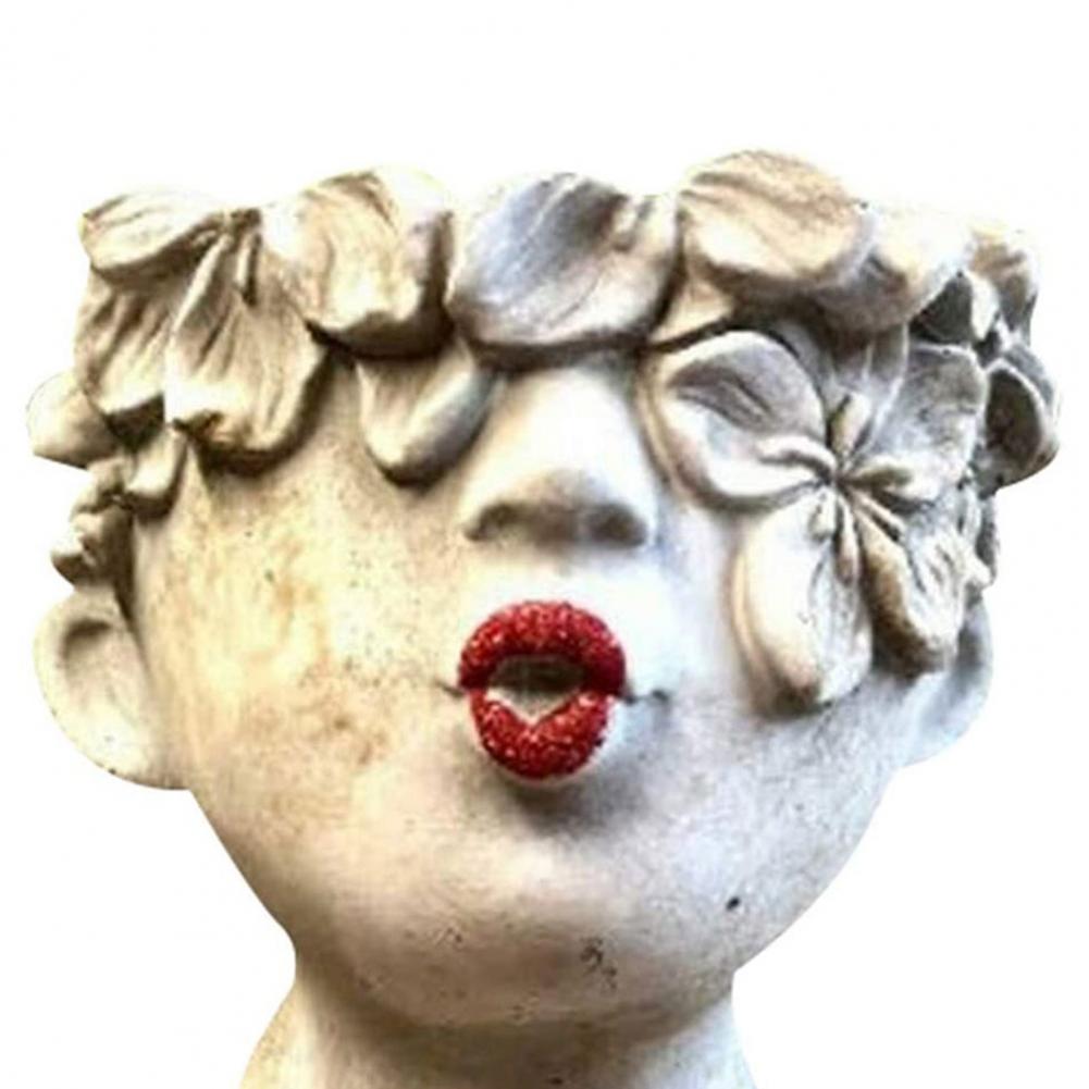 Bloempot Abstract Handgemaakte Hars Menselijk Hoofd Vaas Portret Sculptuur Multifunctionele Praktische Grappig Gezicht Planter Plant Potten