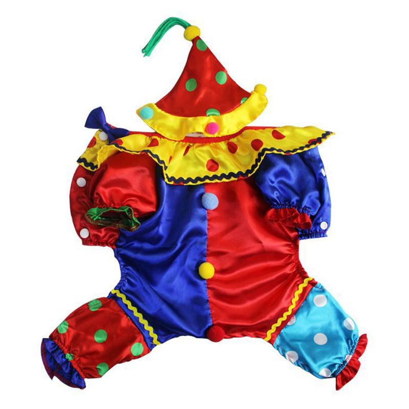 Färgglad sällskapshund rollspel kostym valp katt söt clown kostym juldekor