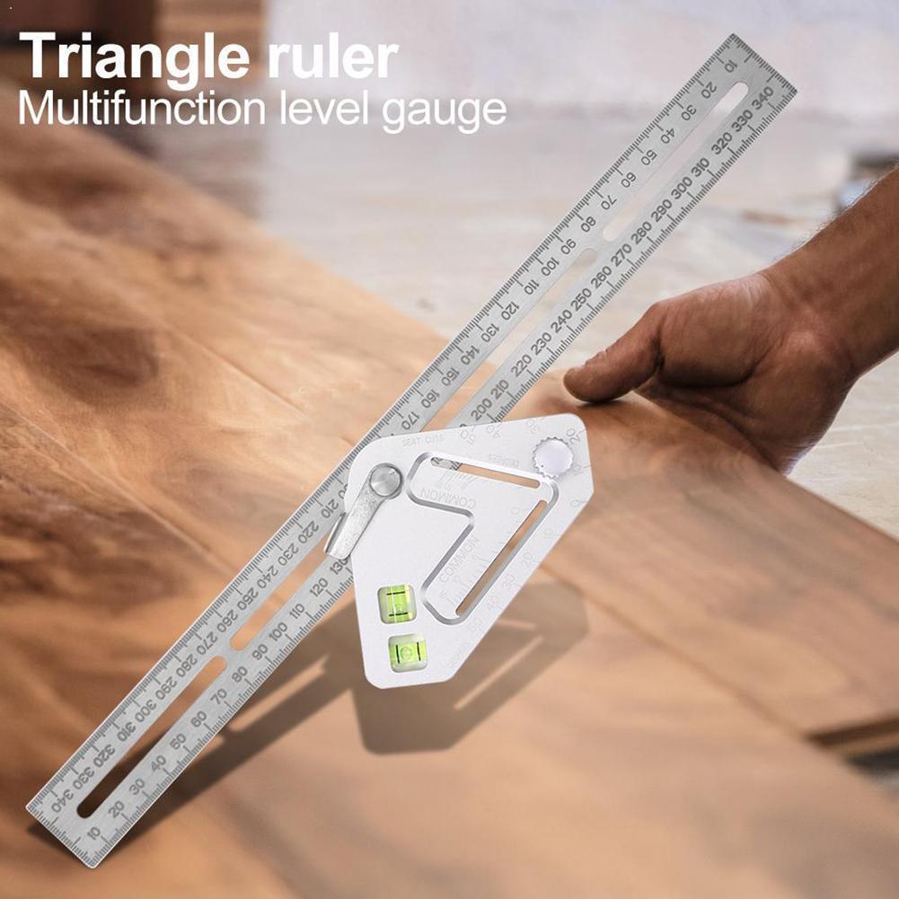 Regla para carpintería multifunción, regla para ángulo de ingeniería multifunción, regla para carpintería combinación de regla, escuadra de medición D0V5 1 unidad