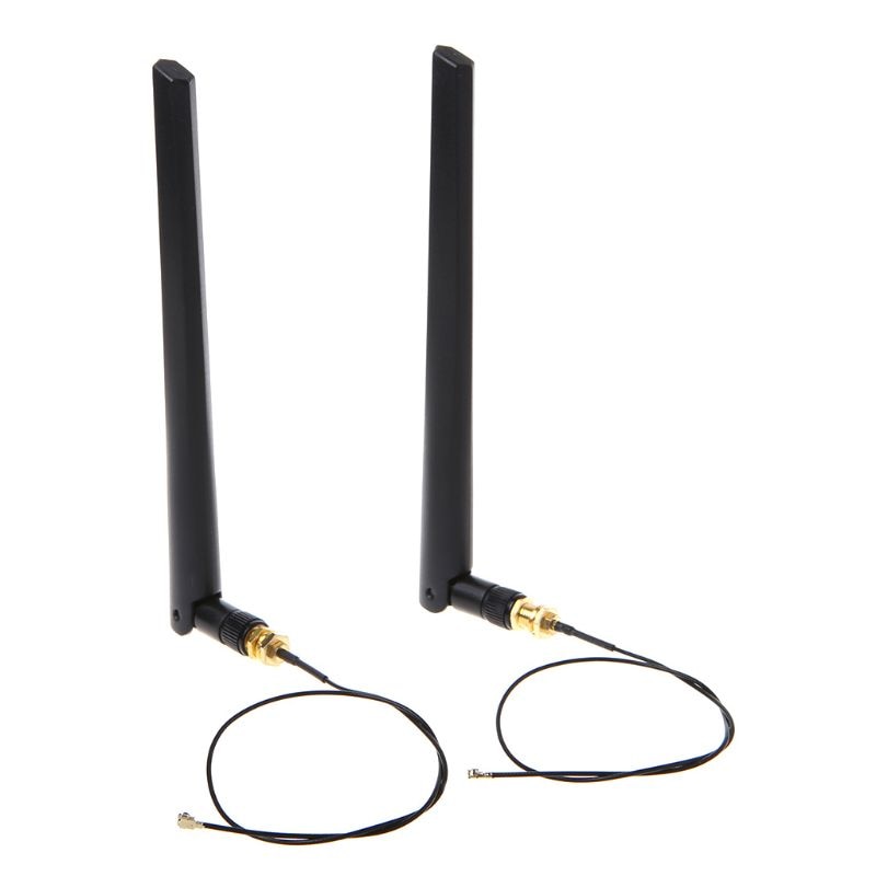 6dBi 2.4 Ghz/5 Ghz Dual-Band Wifi Router Netwerk-Kaart RP-SMA Antenne 2 X U. Fl Ipex Kabels