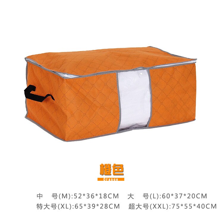 non-woven Draagbare Kleding Opbergtas Organizer Folding Closet Organizer Voor Kussen Dekbed Deken Beddengoed: orange / XL