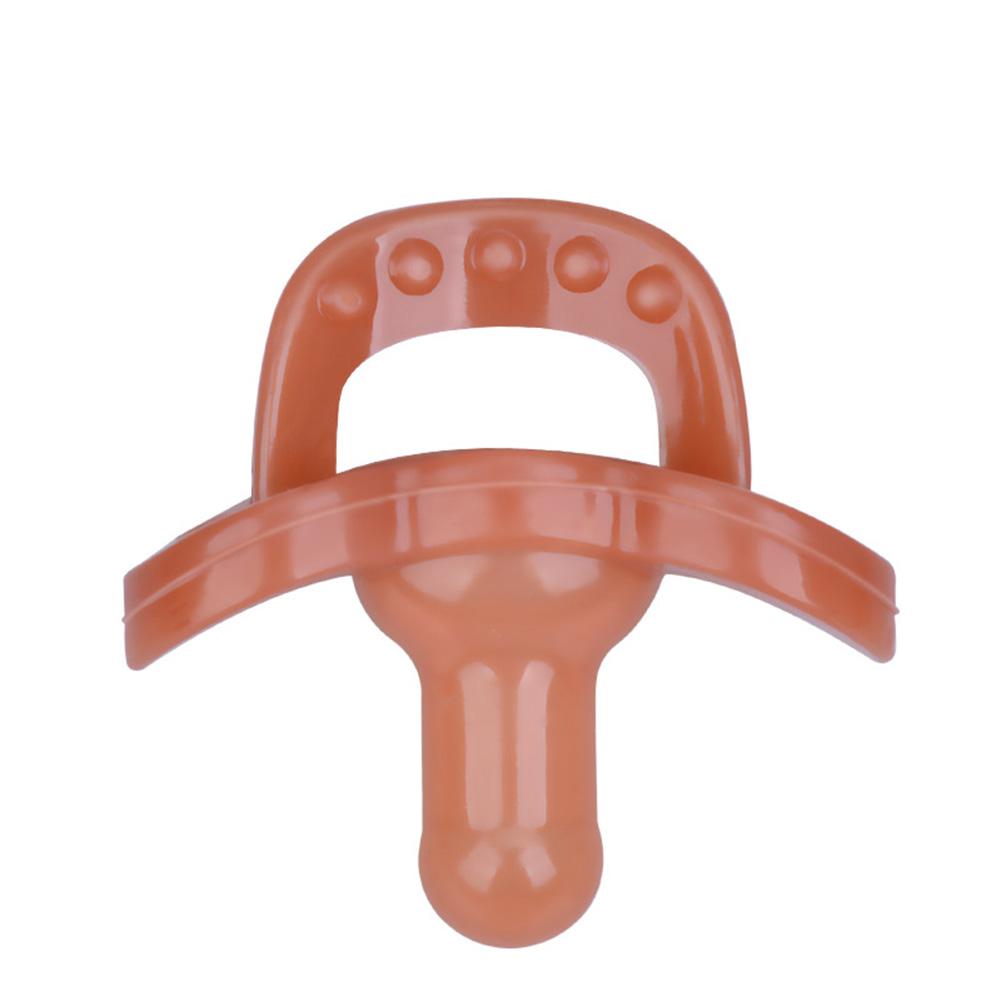 Soft Pacifier Food Grade Silicone Silica Gel Simulation Comfort Type Comfort Pacifier: Brown