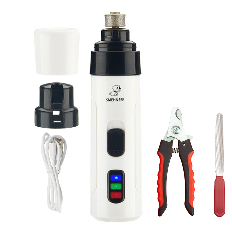 Elektrische wiederaufladbare Hunde-Nagelschleifer, Hunde- und Katzenpfoten, Nagelpflege-Trimmer, Werkzeuge, USB-Aufladung, Haustier-Nagelknipser: Schwarz