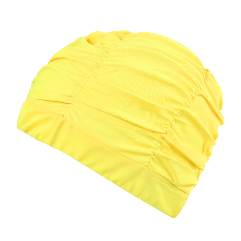 Vrouwen Mannen Badmuts Meisje Lang Haar Badmutsen Waterdicht Zachte Comfortabele Stretch Zwemmen Zwembad Seaside Water Sport Effen Kleur: yellow