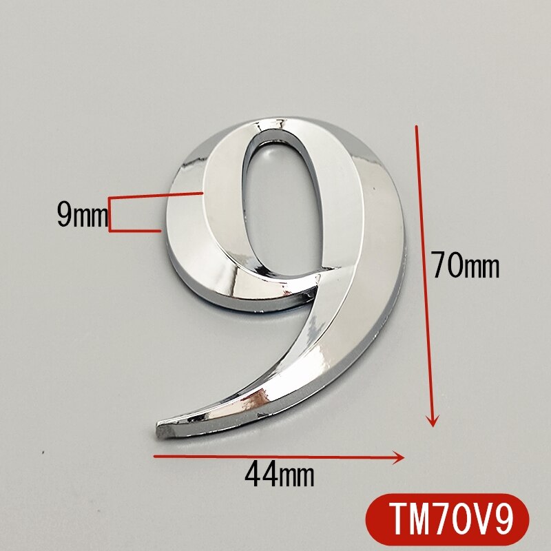 7CM Self Adhesive 3D Number Stickers Room House Number Plate Sign for Home Apartment Cabinet Table Mailbox Outdoor Door Numbers: 9