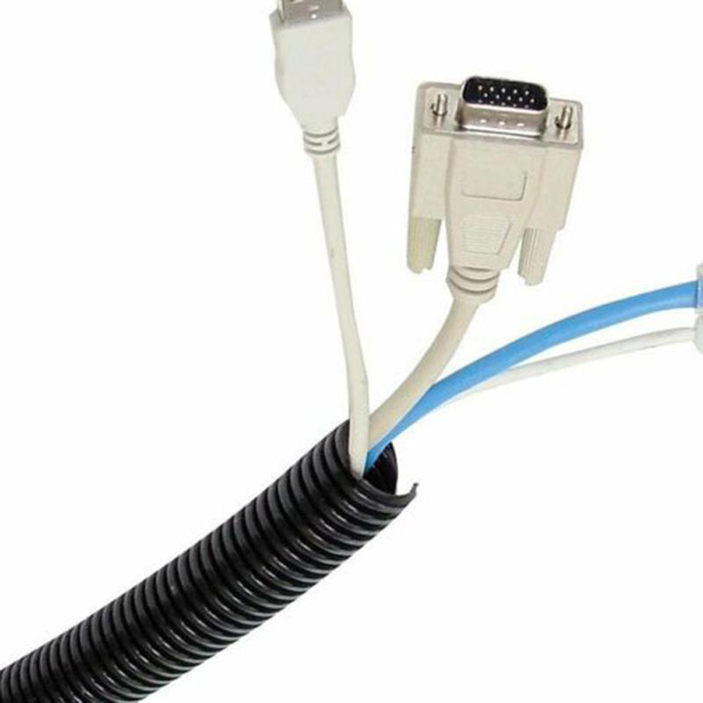 98FT 1/4\" 3/8\" Protective Tube Split Wire Loom Conduit Polyethylene Tubing Black Color Sleeve Tube 30m Home Improvement