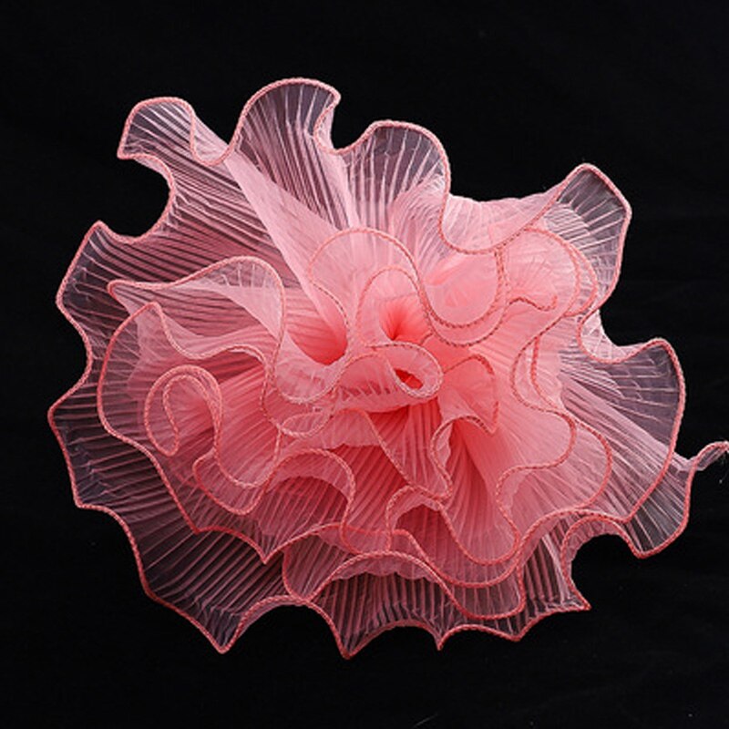 Gasa de envoltura de 28cm x 4,5 yardas, malla ondulada, material de embalaje de flores, gasa rosa, paquete floral, suministros para decoración del hogar: coral