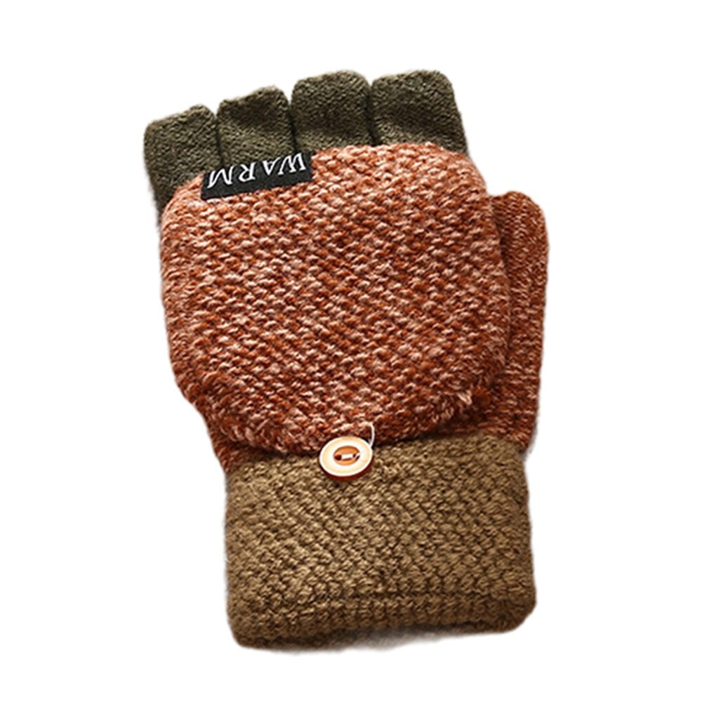 Winter Handschuhe Warme halb-Finger Und Garn Clamshell freundlicher Handschuhe warm Halten Cabrio kippen oben Fingerlose Fäustlinge Handschuhe