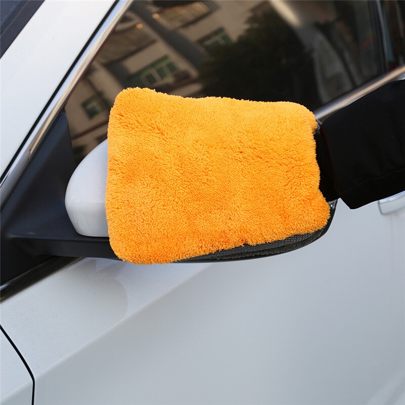 1 stuk 25x17cm Microfiber Pluche Auto Detailing Zachte Wassen Mitten Wassen Handschoen Gereedschap Glas Dust Cleaner