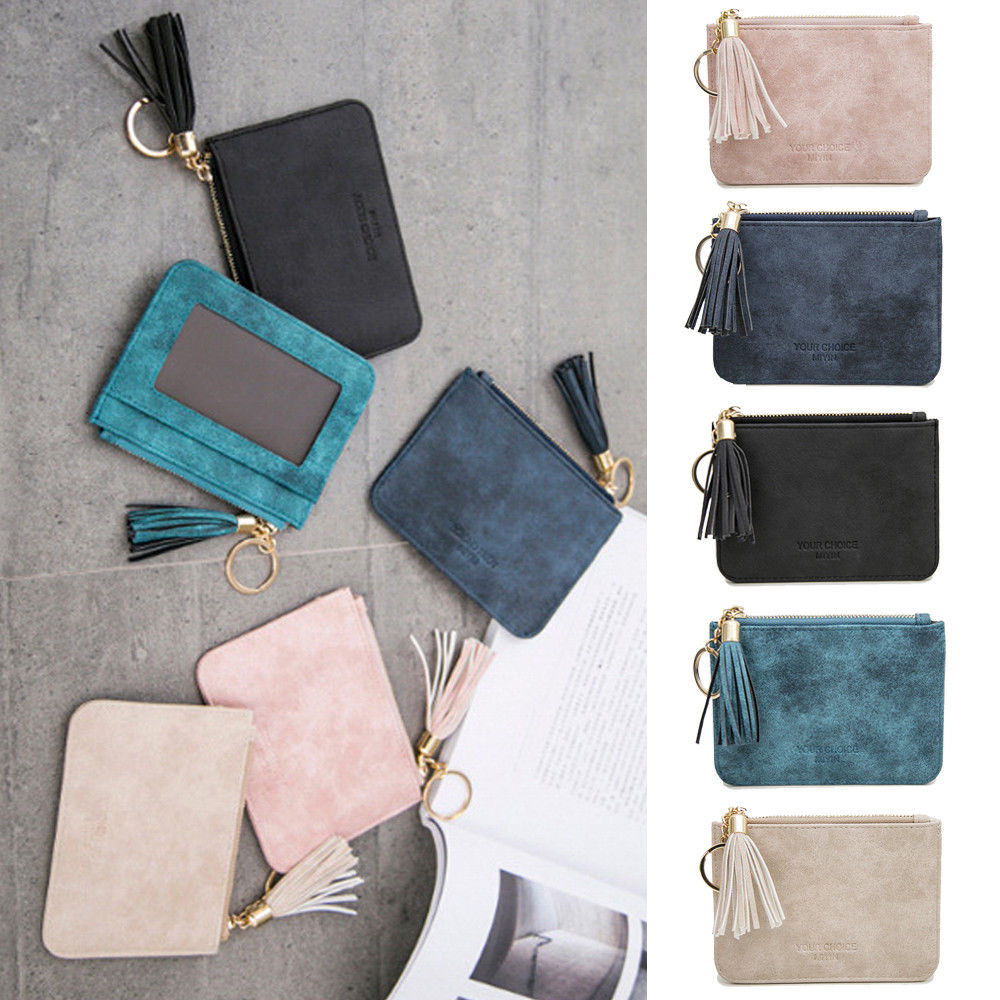 Women Wallet Coin Purse Organizer Pocket Small Tassel Credit Card Holder Clutch