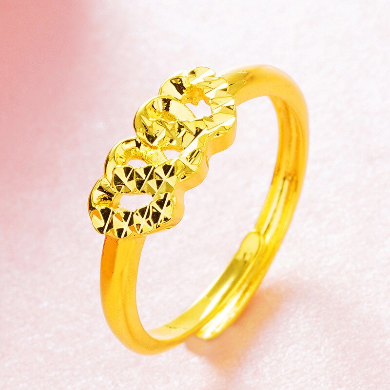 Anelli a cuore cavo per donna acciaio inossidabile vintage 24k oro fidanzamento matrimonio anelli sottili accessori femminili regali gioielli