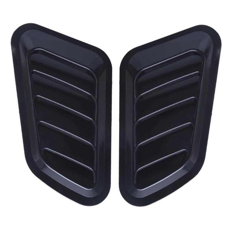 Grills 2pcs car auto carbon fiber textuur decoratie air flow intake scoop turbo bonnet vent cover hooded: Army Green