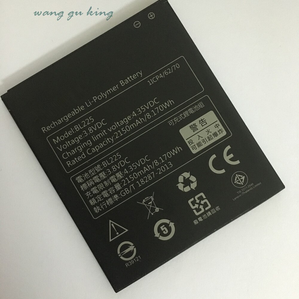 3,8 V 2150mAh BL225 Für Lenovo A858T A785E S8 A708T A628T A620T A780E A688T S898t + S580 Batterie