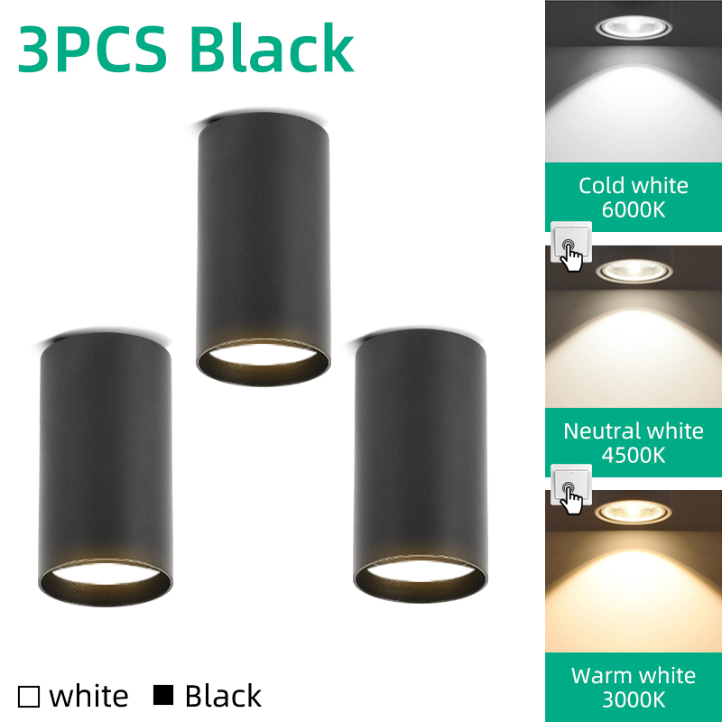 Gu10 led downlight utskiftbar pære 110v/220v taklamper utenpåliggende interiør soverom stue butikk hjem led spotlights: Hvit / Kroppsfarge