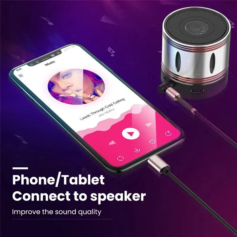 Usb c  to 3.5mm jack aux lydkabeladapter for hodetelefoner headset høyttaler aux-ledningsledning type-c omformerkabel