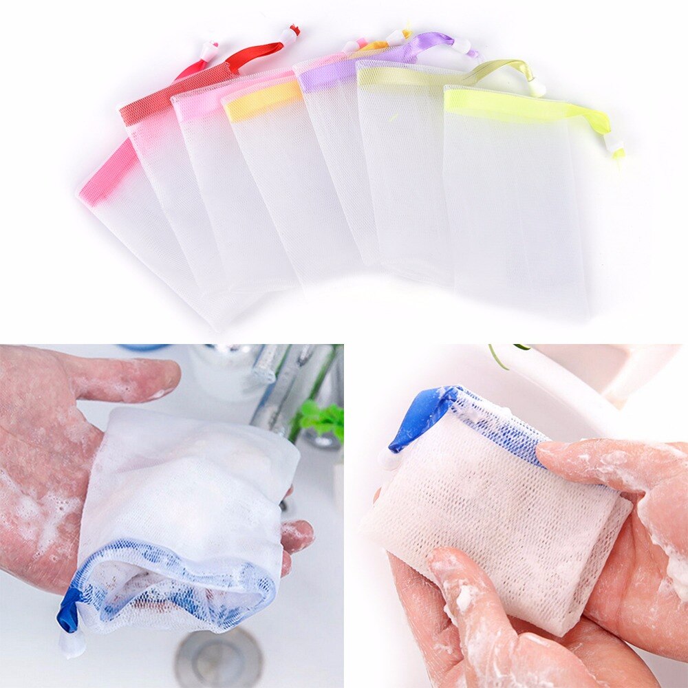 5 stk praktisk sæbeblister mesh sæbenet skummende net easy bubble mesh taske populær bad & bruser