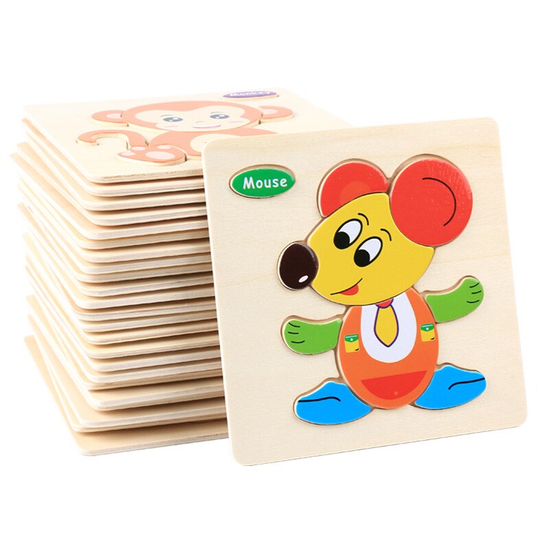 Holz kinder spielzeug 3-7 jahre alt kognitiven 3D drei-dimensional puzzle spielzeug Frühen bildung pädagogisches holz puzzle spielzeug