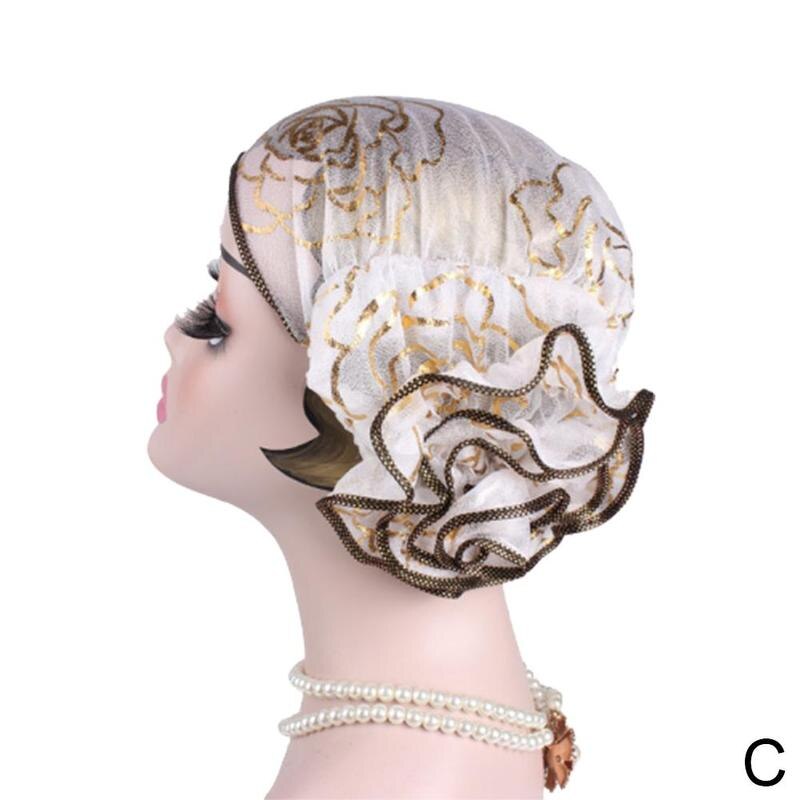 Chapeau turban à fleurs pour femme, chapeau décontracté d'été, turban musulman, turban indien, rétro, étiré, floral: C